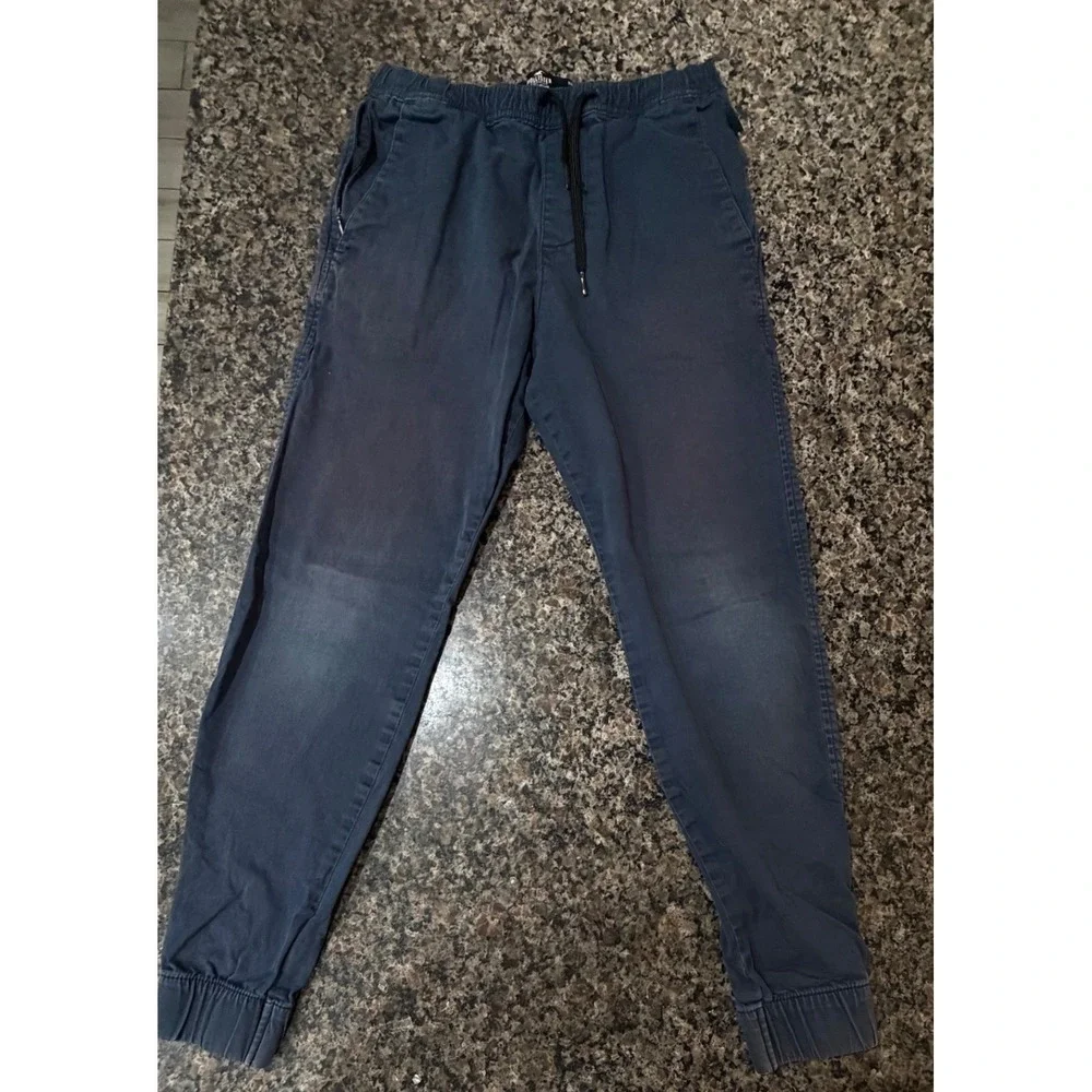 Hollister Mens Skinny Jogger Navy Blue Advanced Stretch XS Pants Drawstring